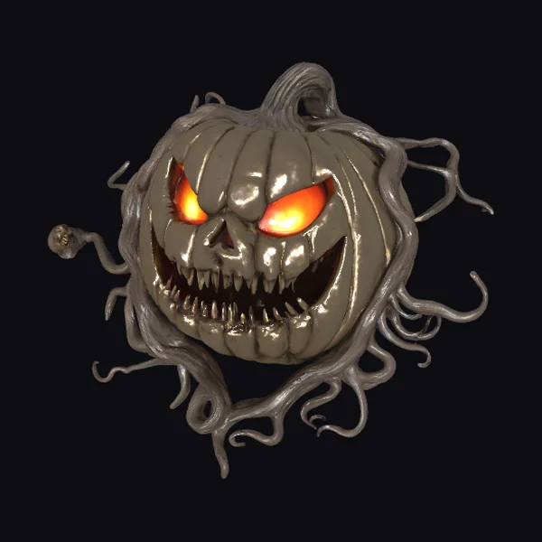 Creepy Pumpkin Skull Decoration