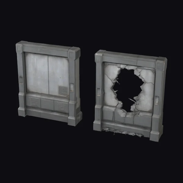 Cyberpunk Interior Wall Section