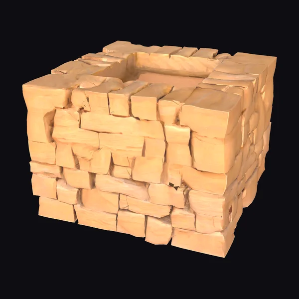 Eroded Sandstone Block Wall