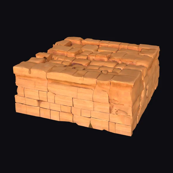 Eroded Sandstone Block Wall