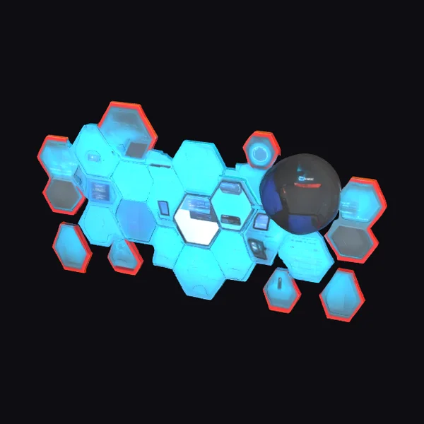 Futuristic Hexagonal Display Wall