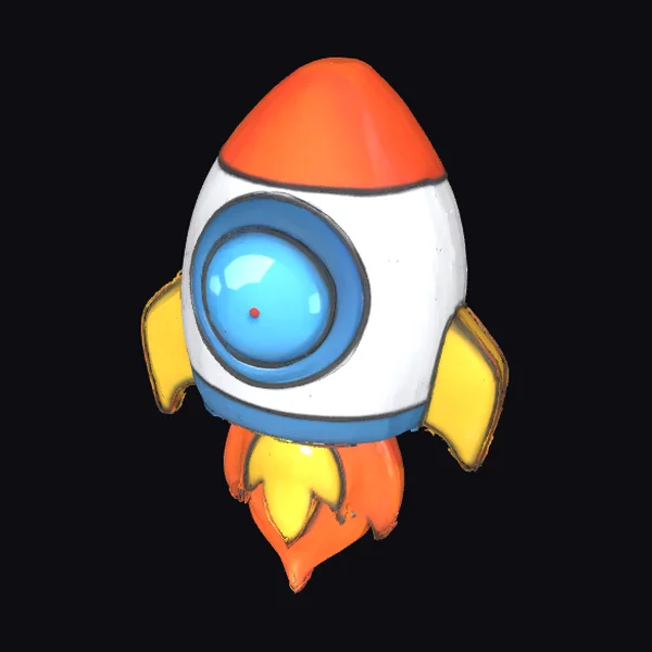 Cute Cartoon Rocket Ship