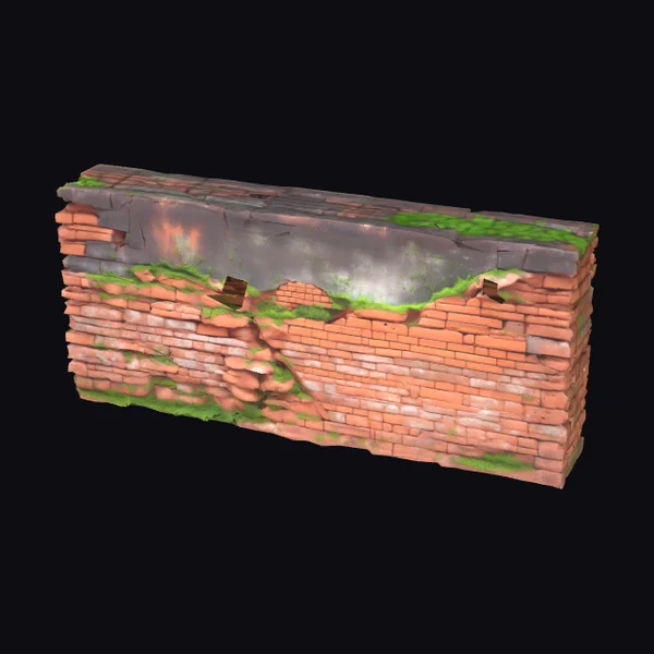 Ancient Brick Wall Ruin
