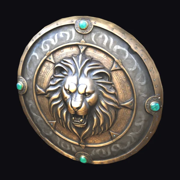 Lion Head Bronze Shield