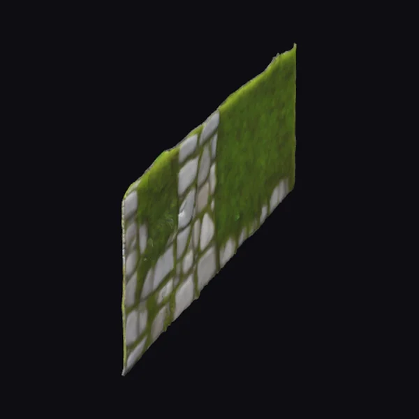 Mossy Cobblestone Wall Section