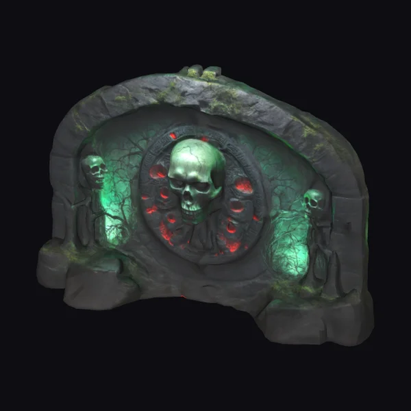 Dark Fantasy Stone Wall Relief