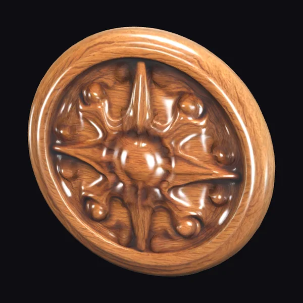 Wooden Ornate Wall Emblem