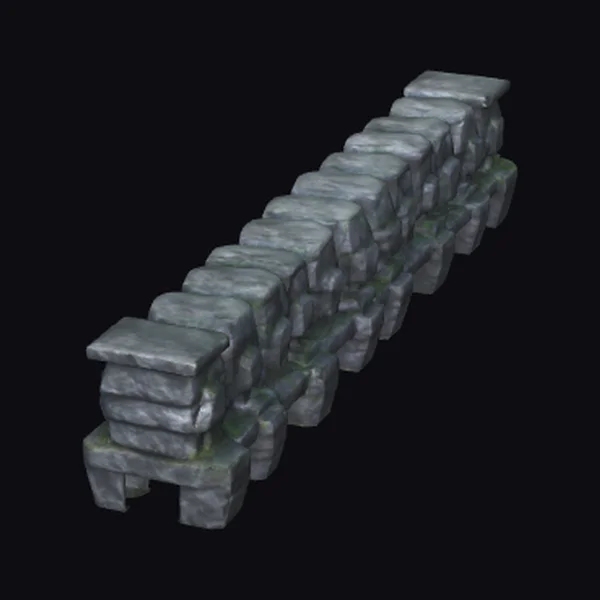 Dark Fantasy Stone Wall Section