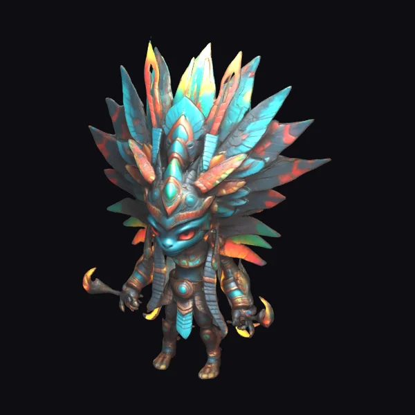 Futuristic Aztec Death Goddess