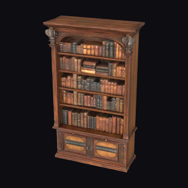 Ornate Wooden Bookcase