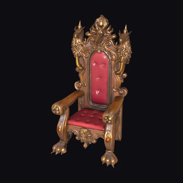 Ornate Nordic Wood Throne