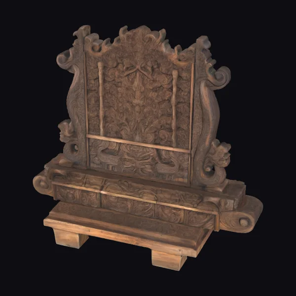 Ornate Wooden Throne Chair