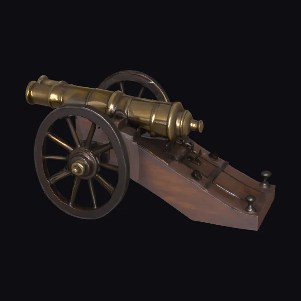 Dual-Barreled Bronze Cannon