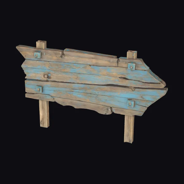 Broken Wooden Direction Sign