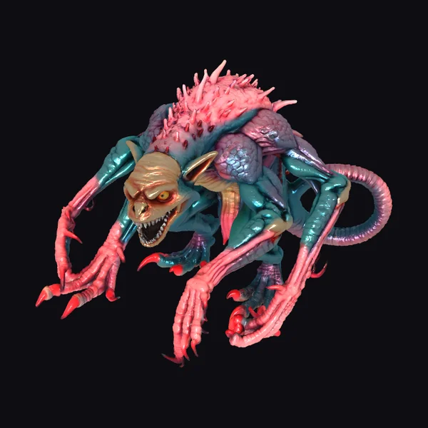Grotesque Alien Creature Sculpture