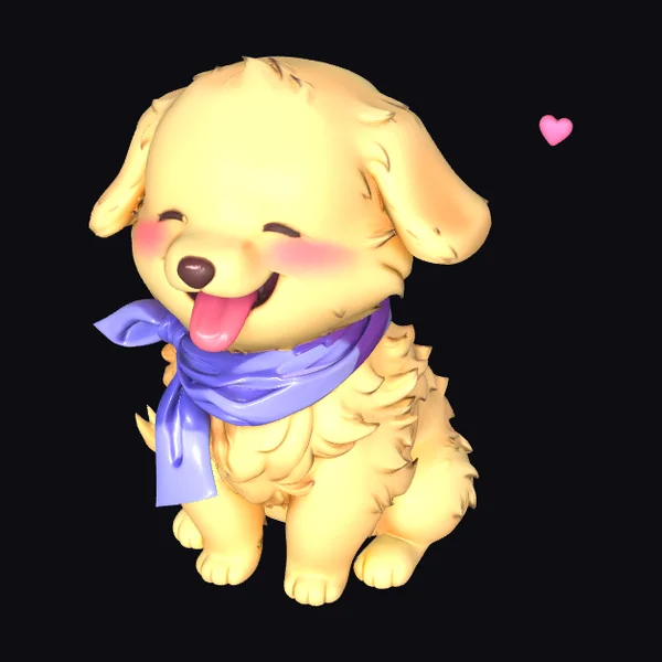 Smiling Puppy with Scarf