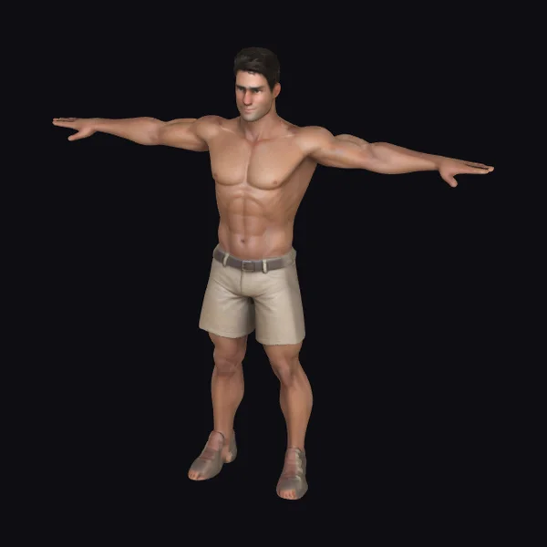 Muscular Male in Shorts