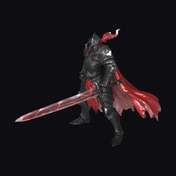 Armored Knight with Red Cape