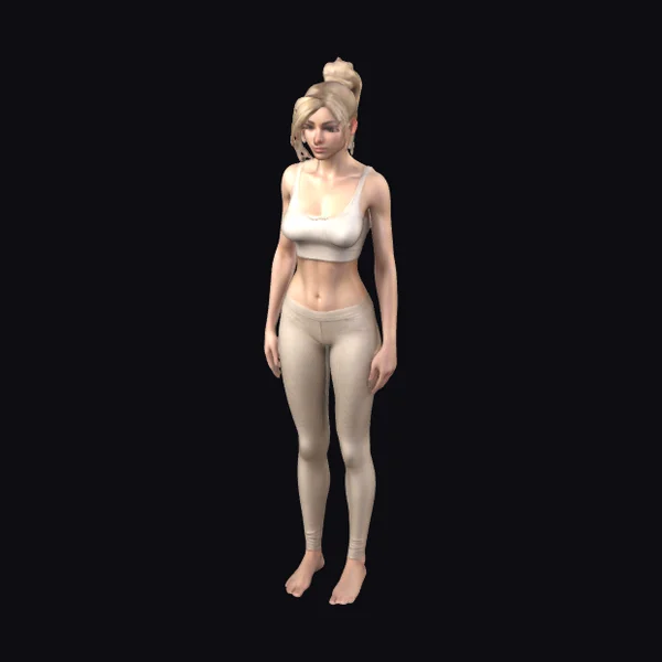 Slim Young Woman Standing