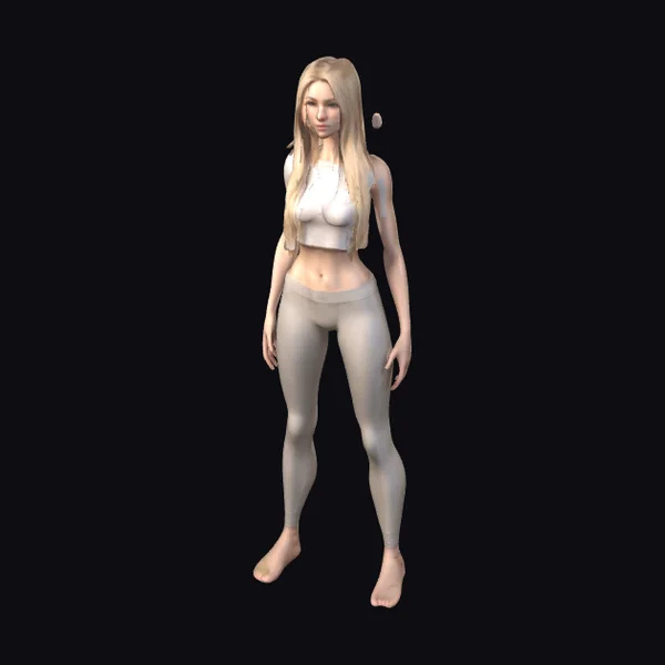 Slim Young Woman Standing