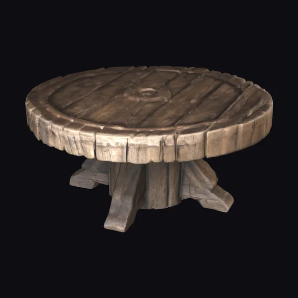 Rustic Round Wooden Table