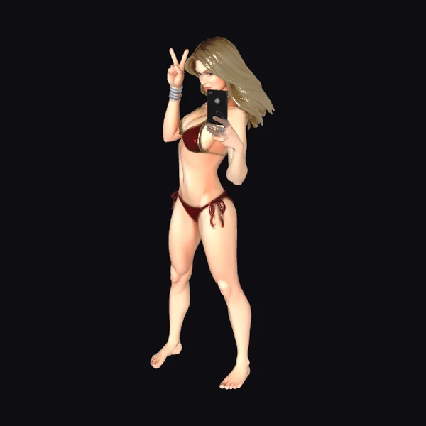 Blonde Woman Taking Selfie