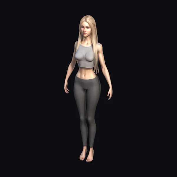 Slim Young Woman Standing