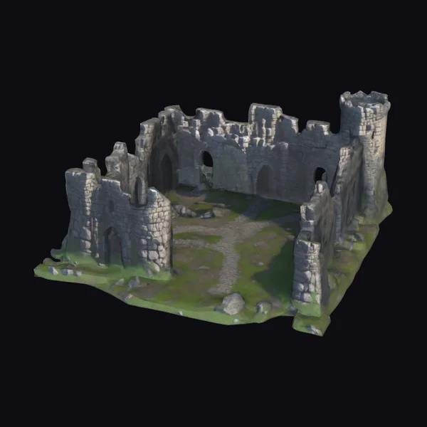 Ruined Stone Castle Walls