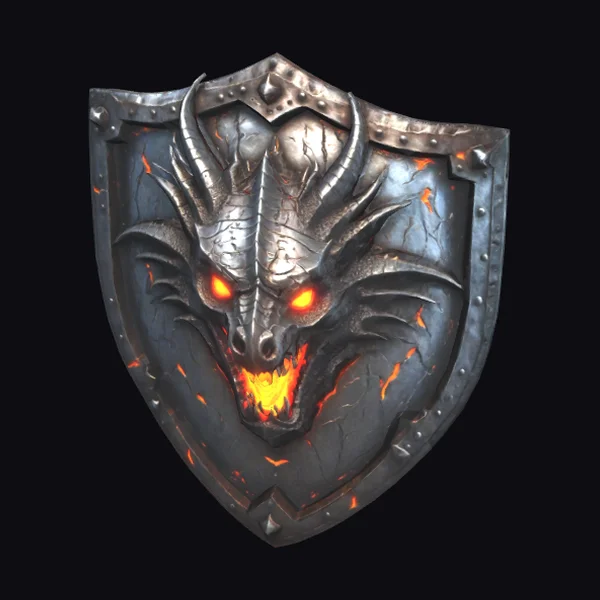 Iron Shield with Dragon Crest