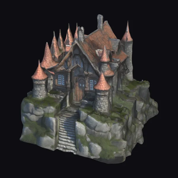 Fantasy Cliffside Manor House