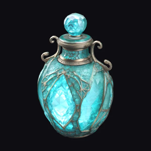 Cyan Crystal Perfume Bottle