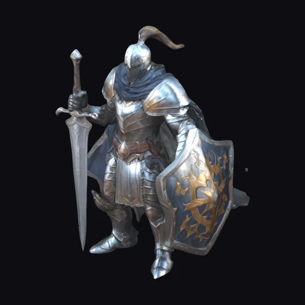 Muscular Knight with Sword