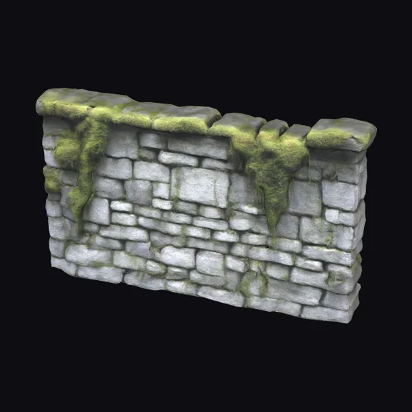 Mossy Gray Brick Wall