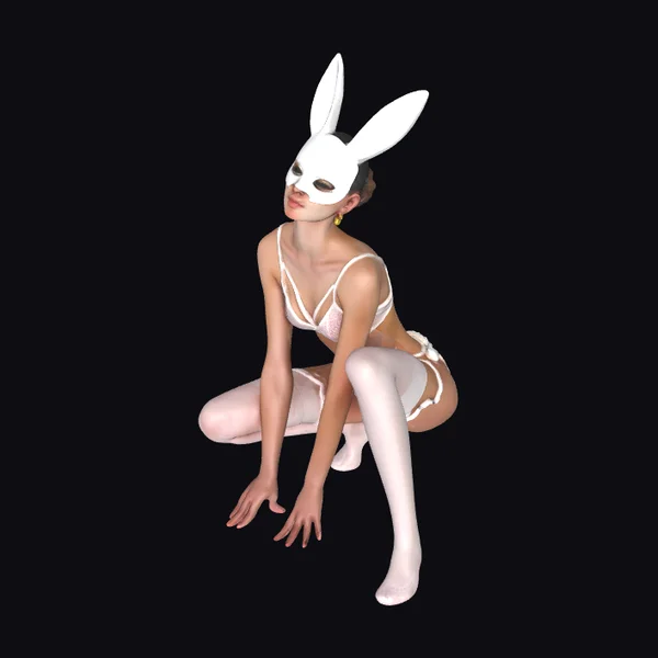 Woman in Bunny Mask