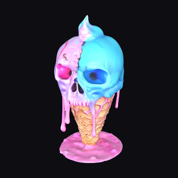 Melting Skull Ice Cream