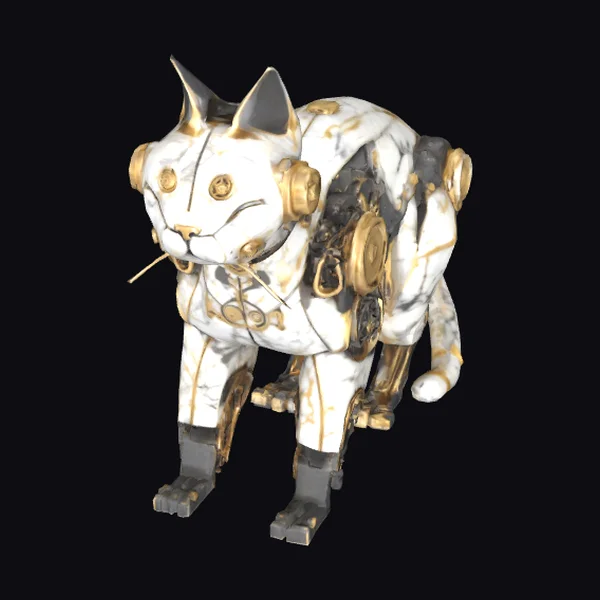 Mechanical Cat Figurine