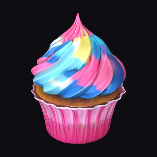 Rainbow Swirl Cupcake
