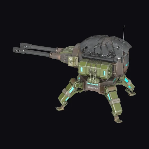 Green Metal Robot Sentry