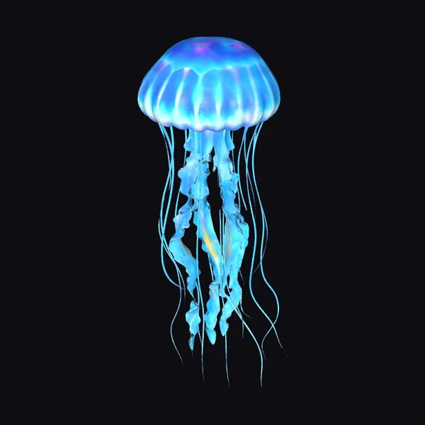 Glowing Blue Jellyfish