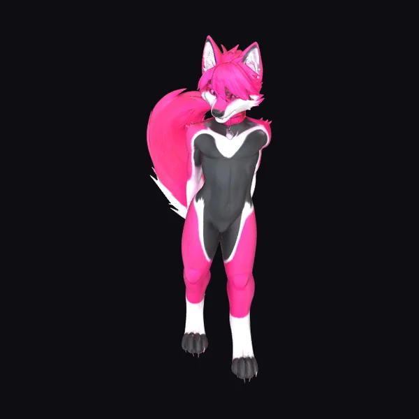 Pink Fox Furry Character