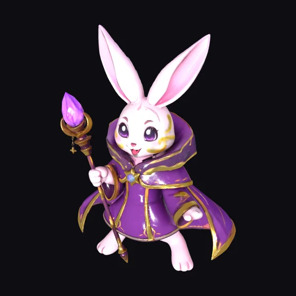 Purple Hooded Bunny Wizard