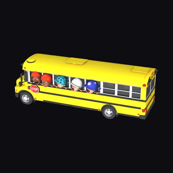 Yellow School Bus with Kids
