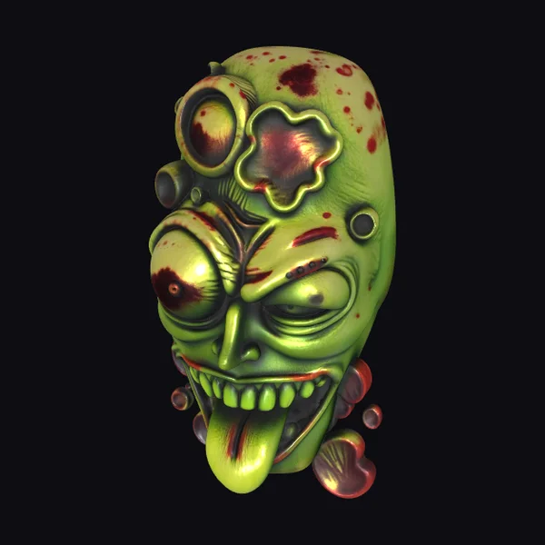 Bloody Green Skull