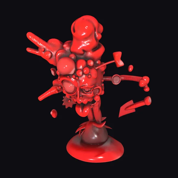 Red Bloody Monster Head