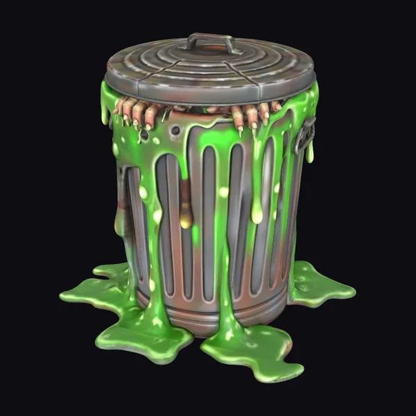 Slime Covered Trash Can