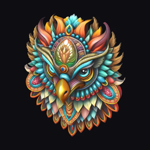 Vibrant Owl Mandala