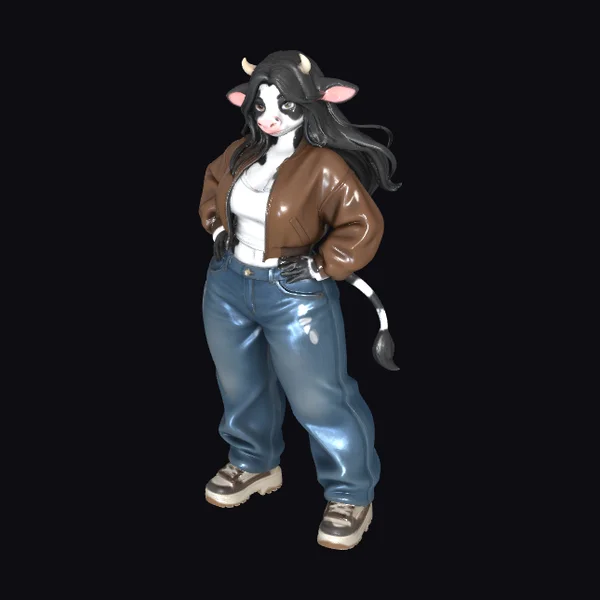 Cow Girl in Jacket