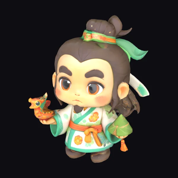 Chinese Dragon Boat Figurine