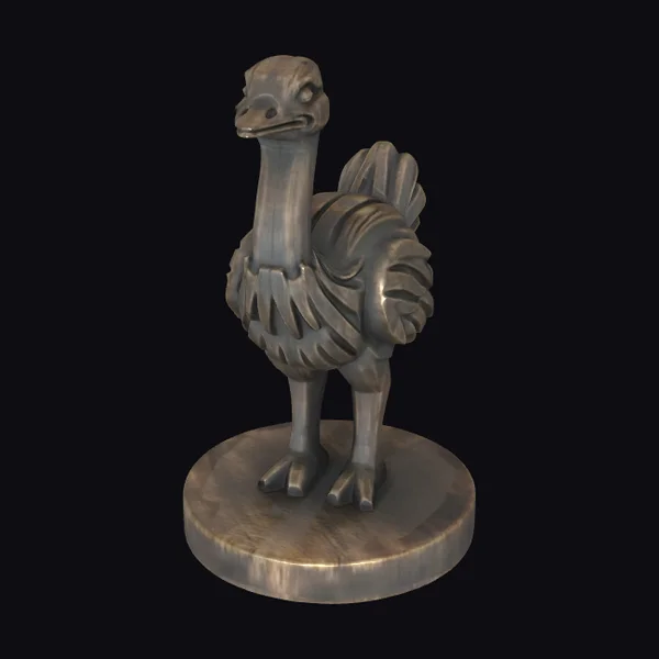 Wooden Ostrich Figurine