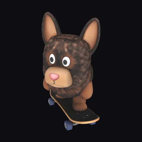 Furry Brown Skateboarder